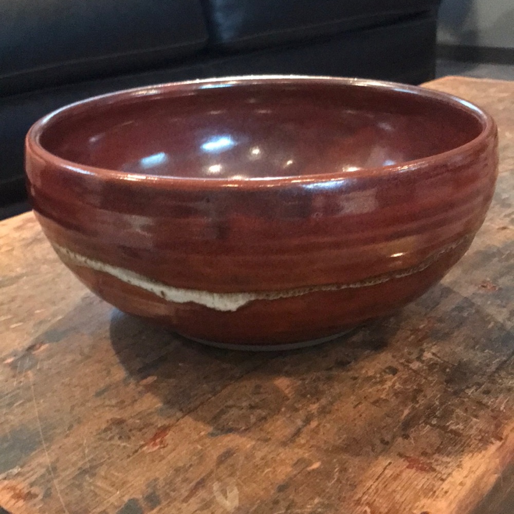 Handmade Scenna glazed pottery bowl